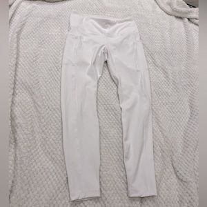 90 Degree White Leggings W/Side Pockets Size M